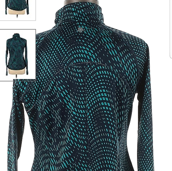 🪼EUC Tek Gear Warm Tek Fitness Quarter Zip Top Women's Teal/Navy - Size Medium - Picture 2 of 3